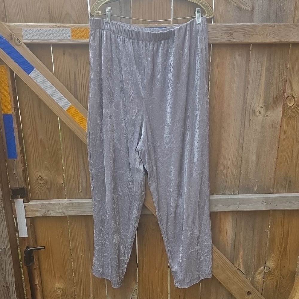Silver Crushed Velvet Pants